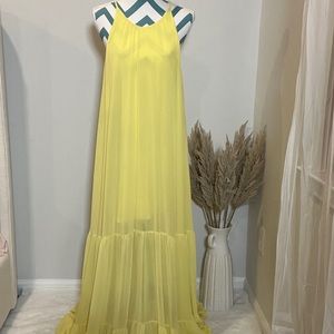 Yellow maxi dress.
